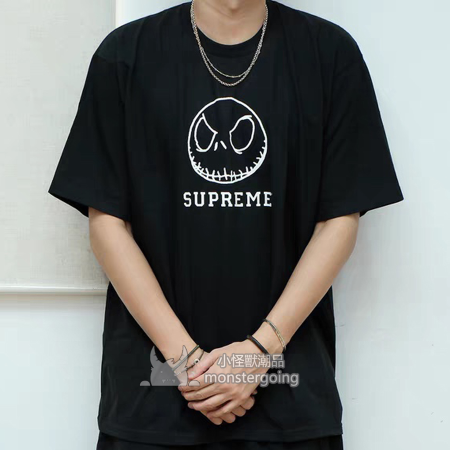 實拍 Supre** FW23 Week1 Skeleton Tee 骷髅頭笑臉 印花 短袖 Tee 黑白 S-XL 寬鬆 短T T恤